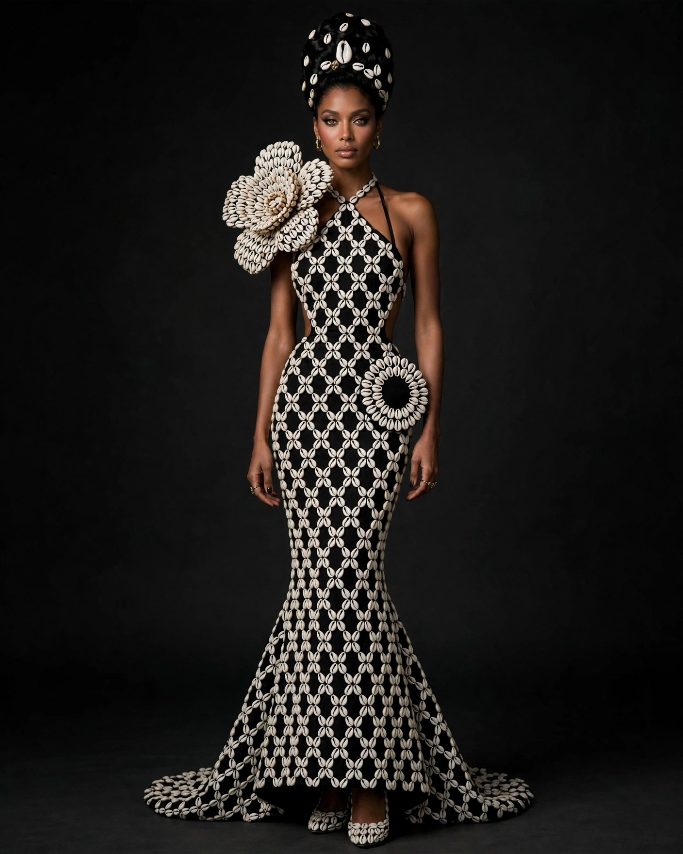 The Cowrie Shell Halter Gown