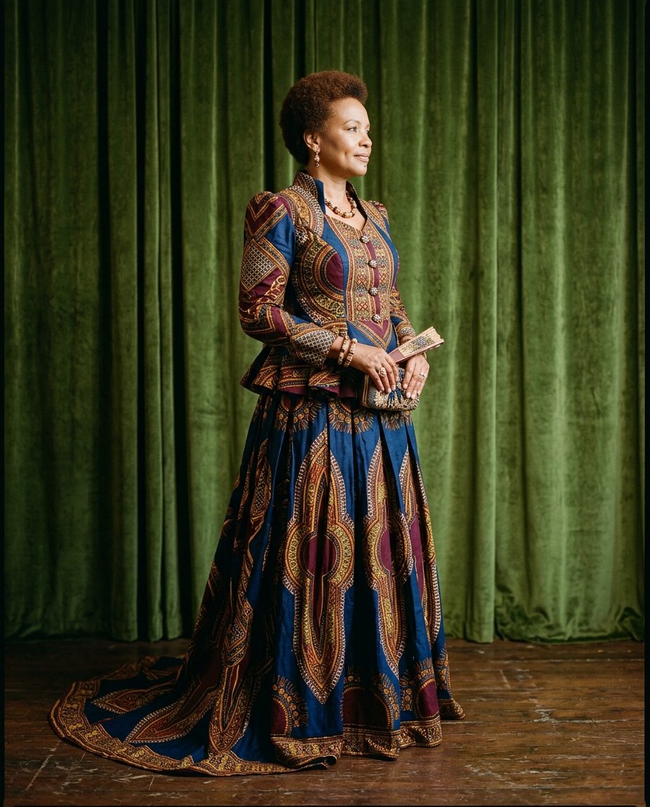 Cocody Mother's Set — Sculpted kitenge jacket and skirt for the mother of the bride