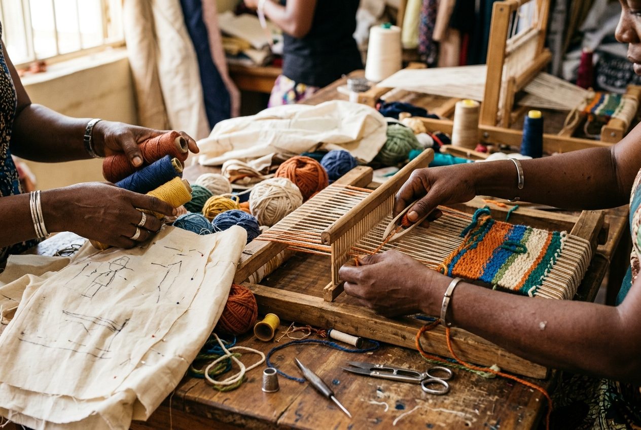 Work in progress at Adebayo Atelier, Lagos