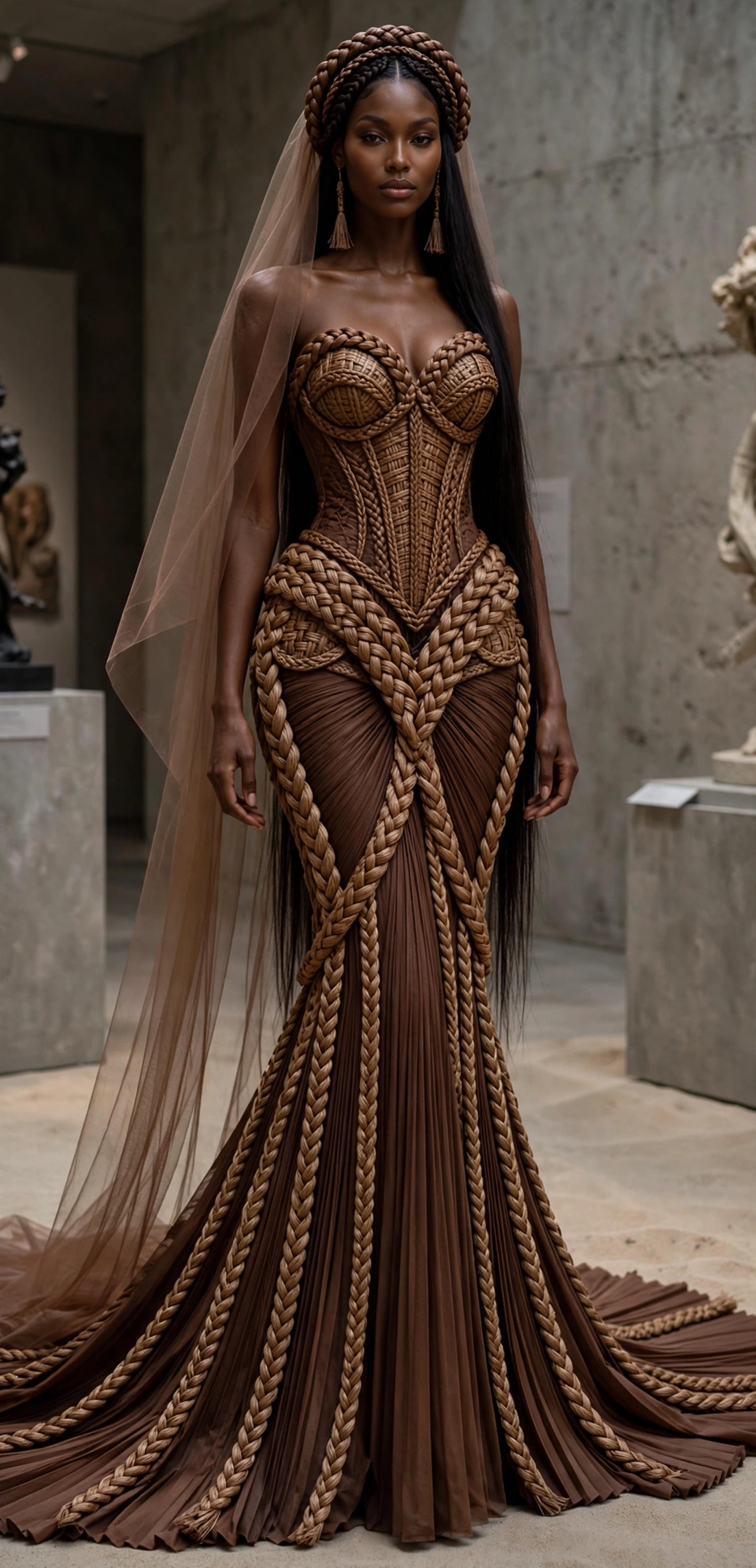 The Braided Brown Gown