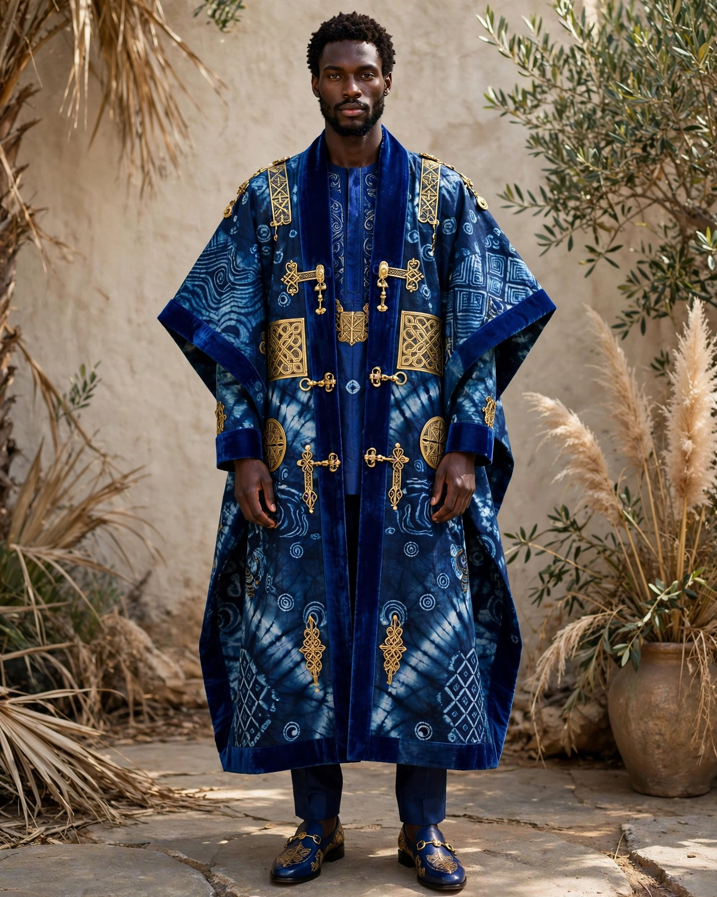 The Indigo Embroidered Robe