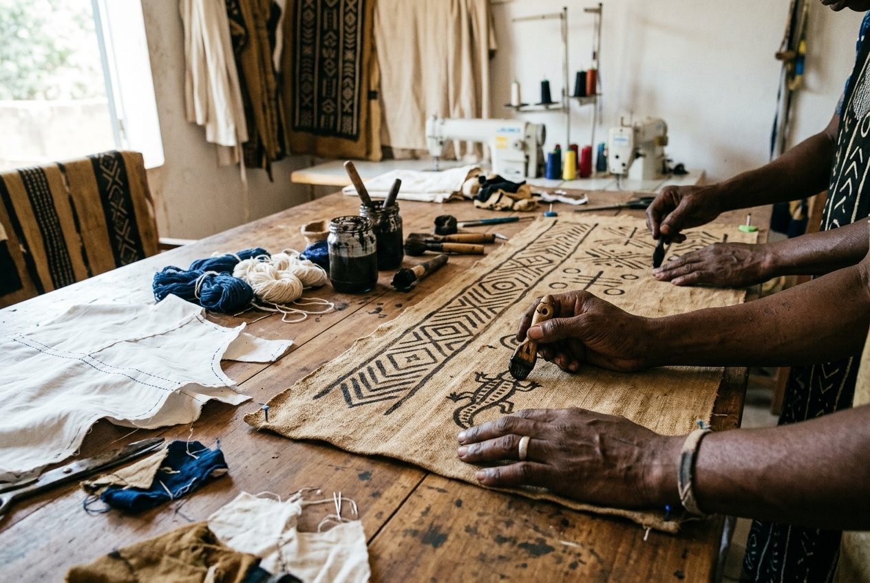 Work in progress at Keita Bogolan, Bamako