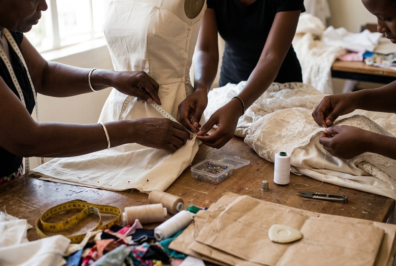 Work in progress at Zawadi Bridal, Nairobi