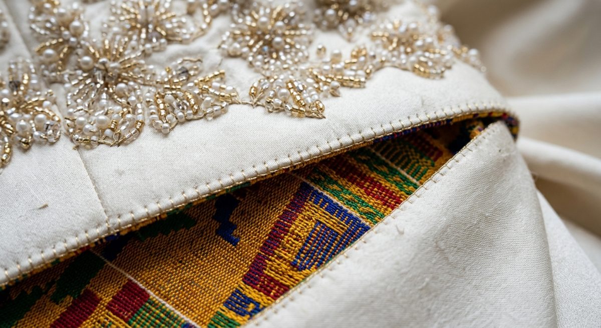 Construction detail — Hidden Kente Gown